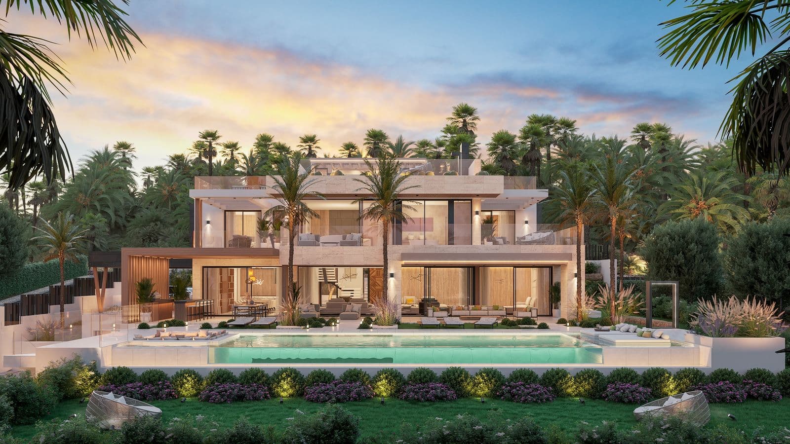 Villa de lujo con piscina construida por Sirius Construcciones en la Costa del Sol